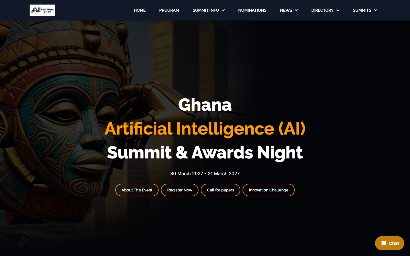 Ghana Artificial Intelligence Summit and Awards Night homepage, 30 to 31 March 2027
